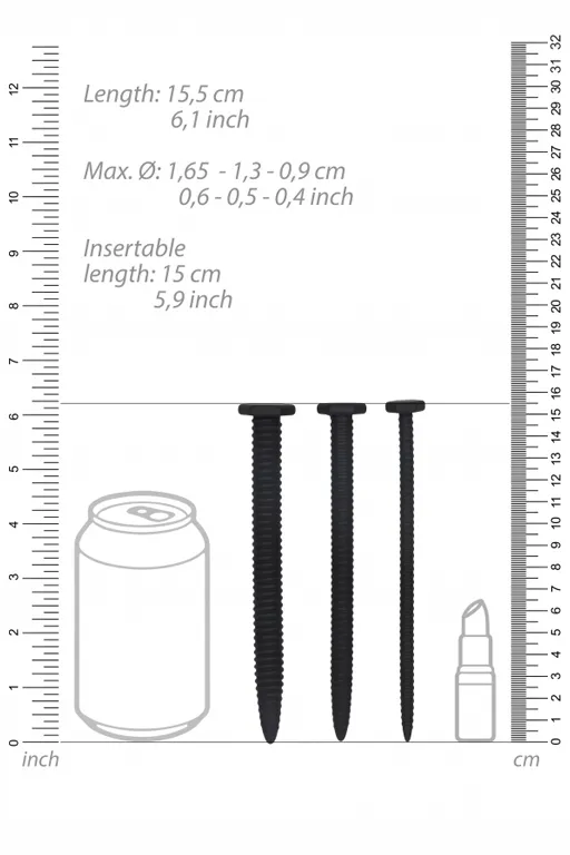 набор из трех стимуляторов уретры (струн) silicone screw plug set в Севастополе