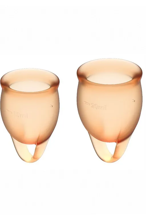 набор менструальных чаш satisfyer feel confident menstrual cup (orange) в Севастополе
