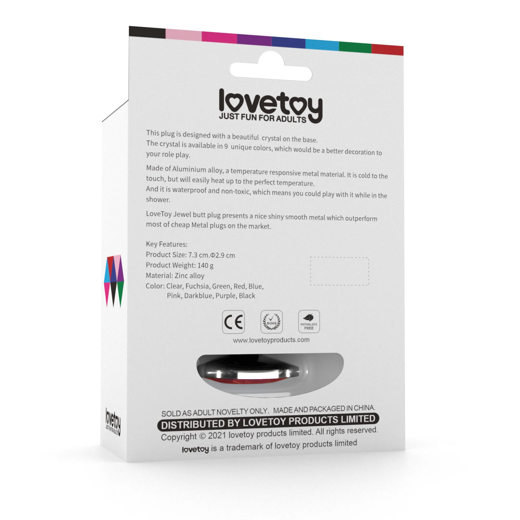 анальная пробка lovetoy малая, с красным камнем в Севастополе