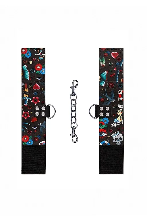 наручники на цепочке printed hand cuffs old school tattoo style в Севастополе