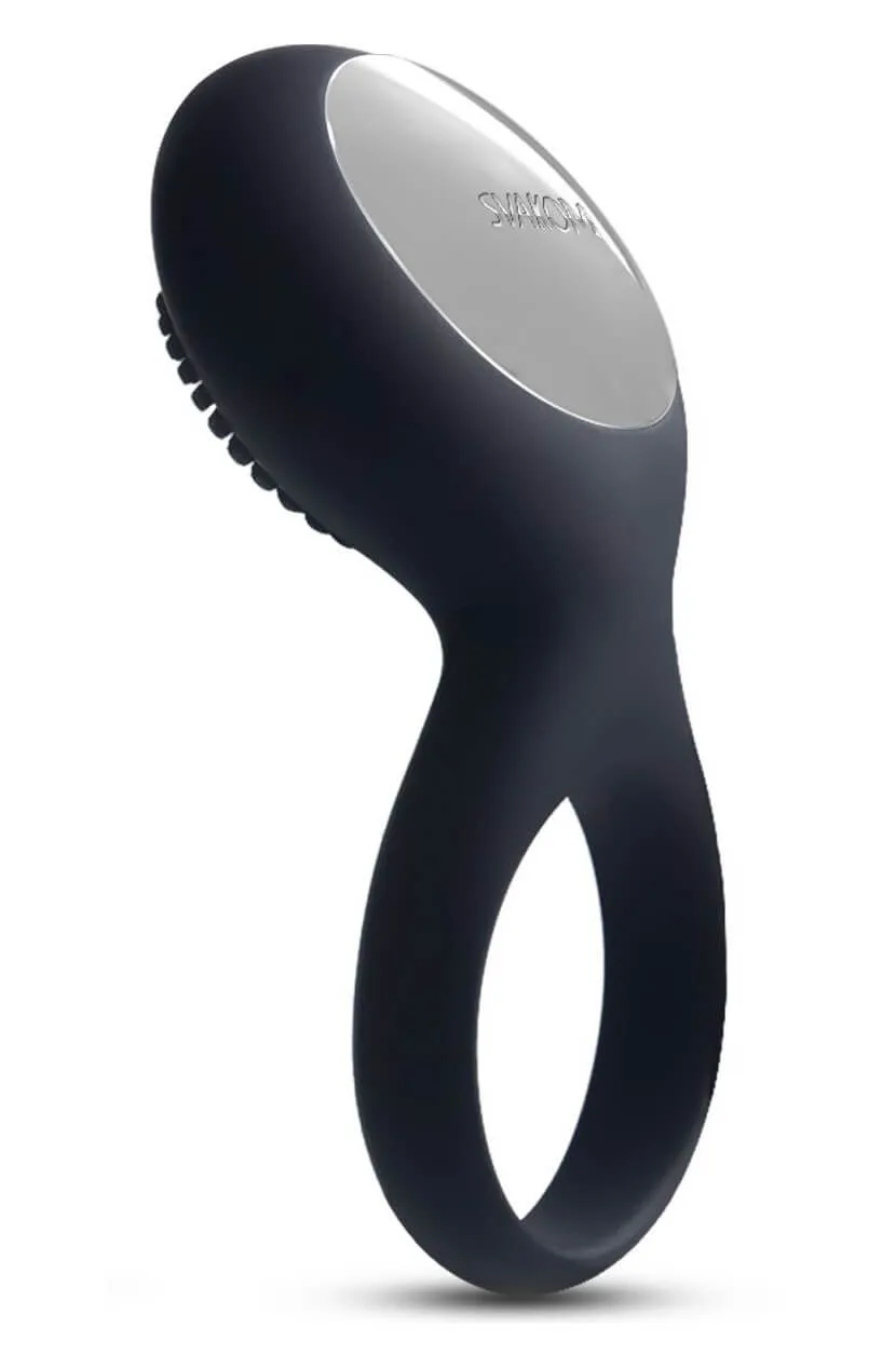 Виброкольцо со стимулятором Svakom Tyler, черное