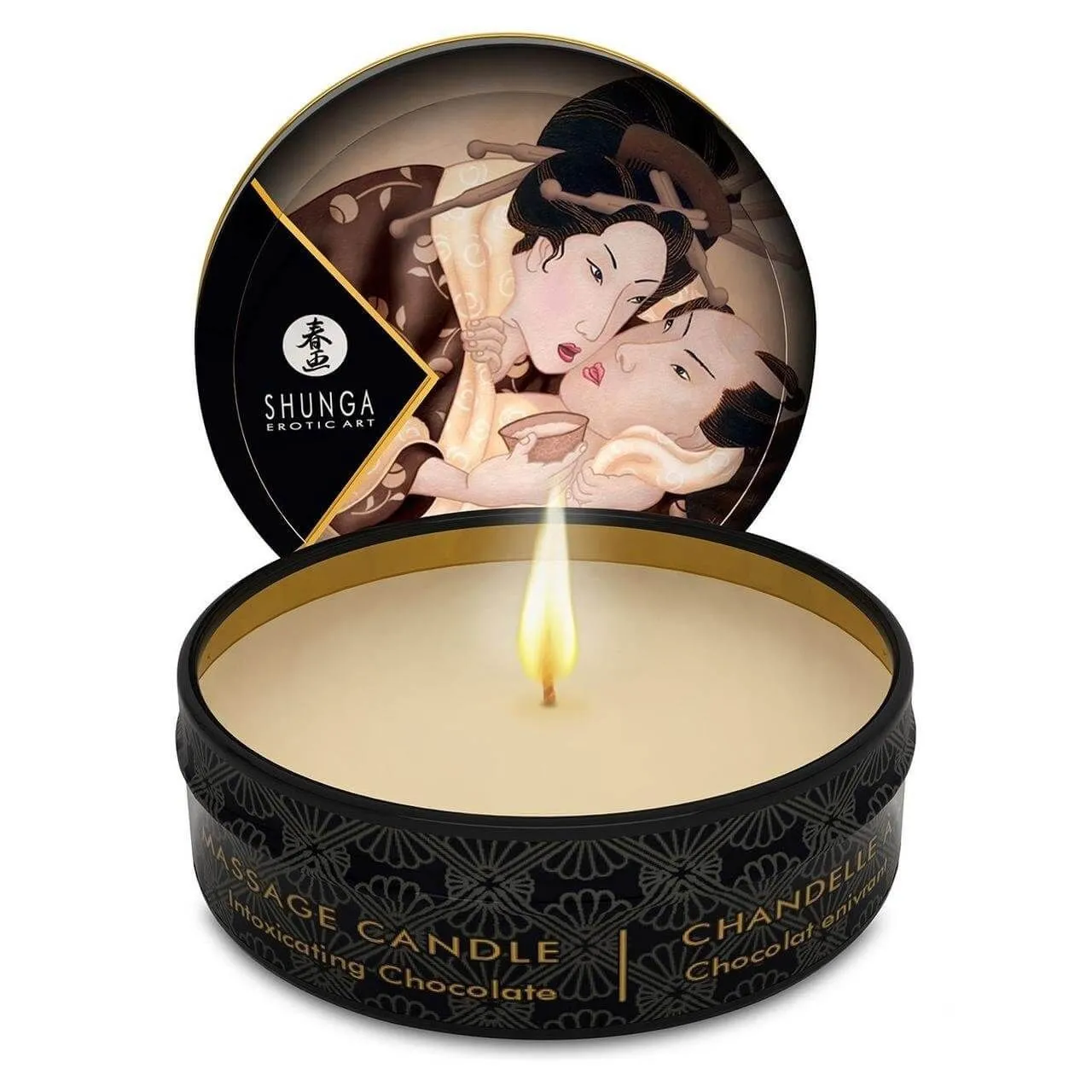 массажная свеча shunga mini massage candle intoxicating chocolate, 30 мл в Севастополе