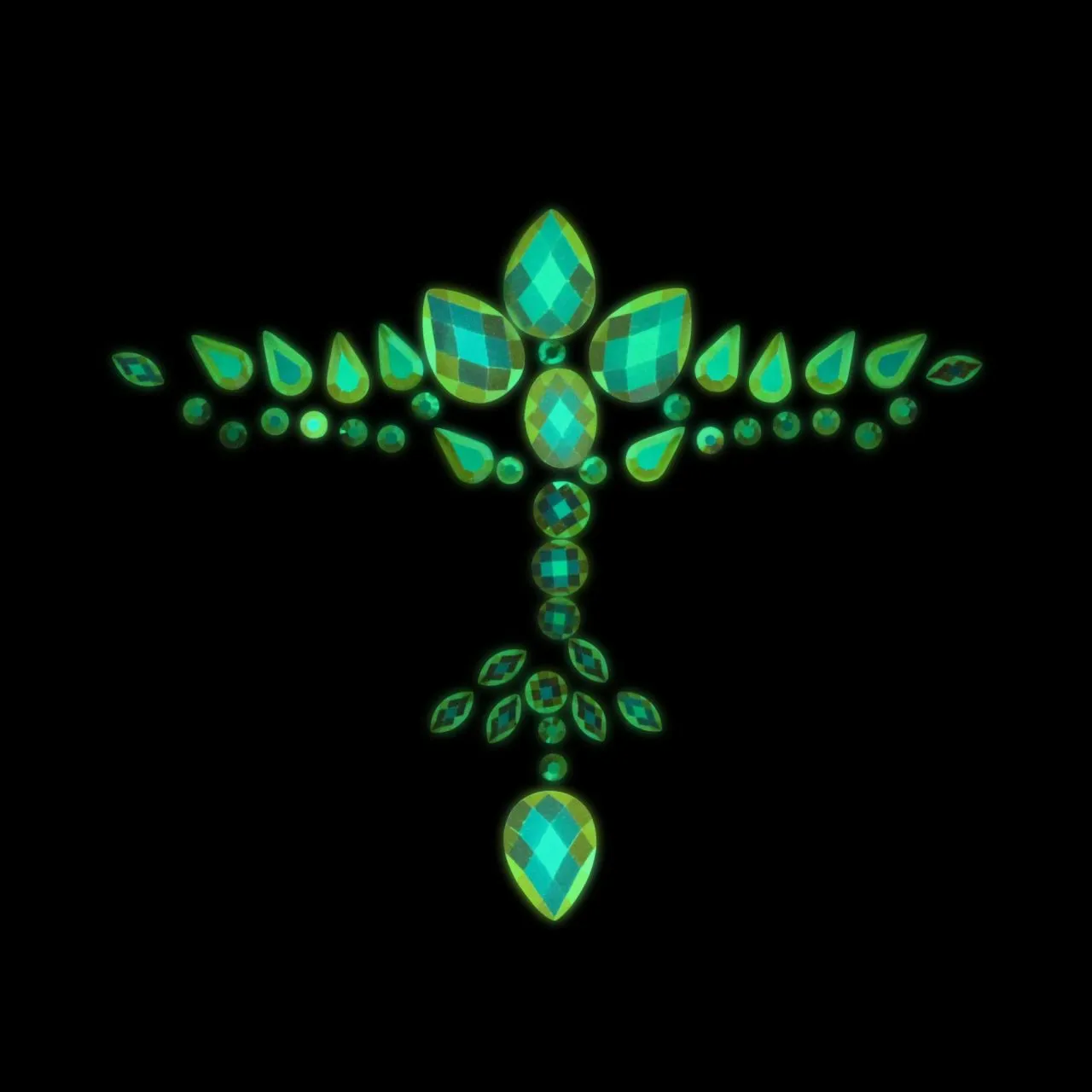 декоративное украшение (камни) на клеевой основе body jewelry stickers - chest - glow in the dark - в Севастополе