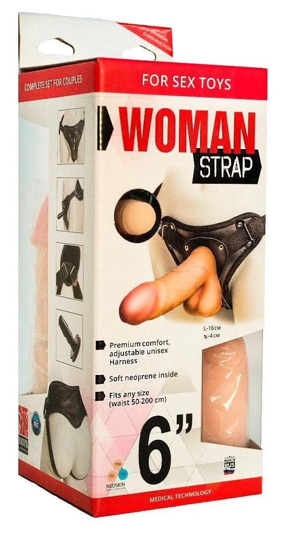 женский пояс lovetoy с насадками 6 inch, черный в Севастополе