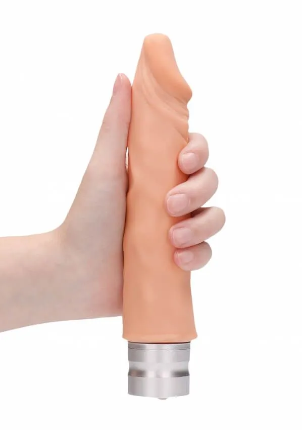 вибромассажер реалистичный realrock vibrating dildo, телесный в Севастополе