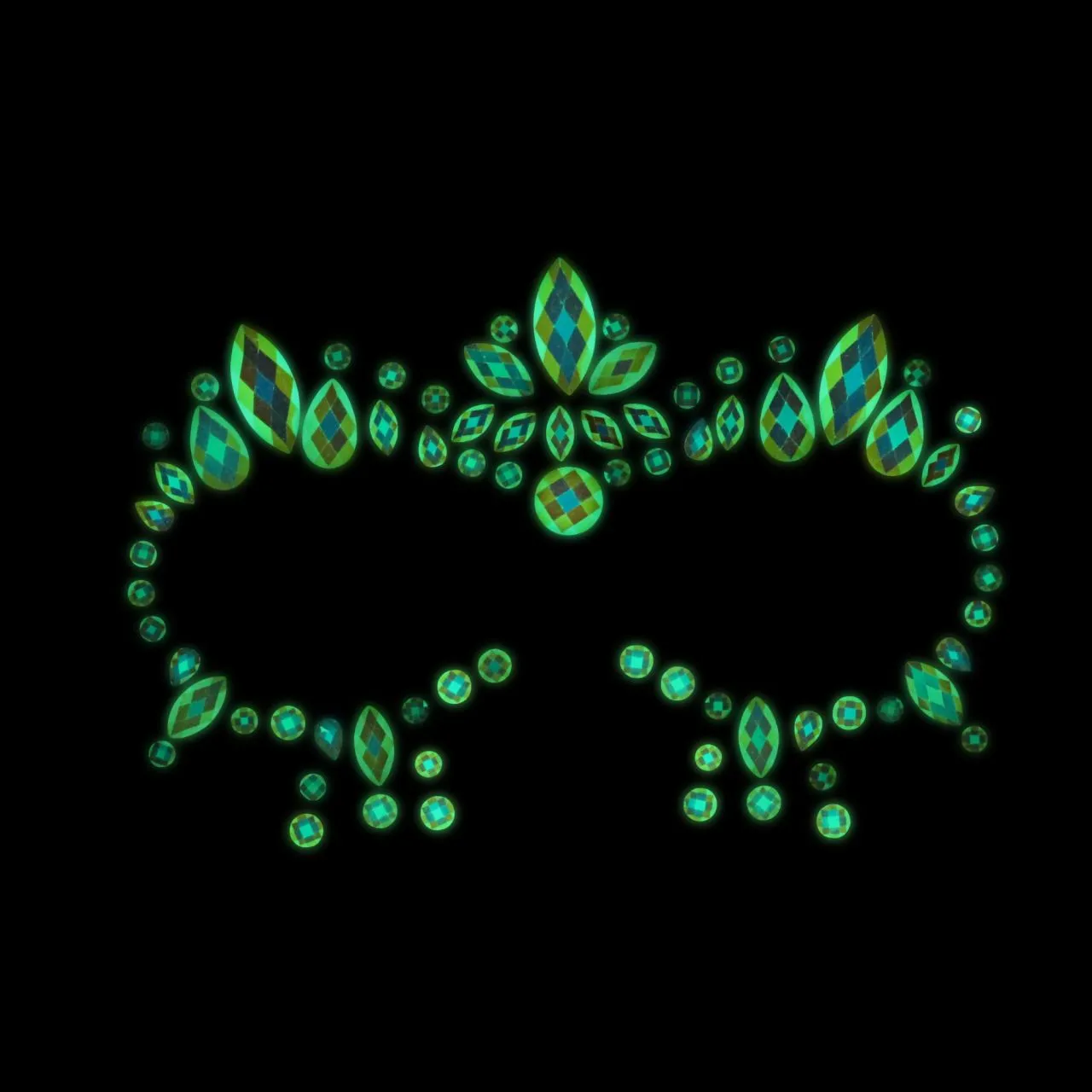 декоративное украшение (камни) на клеевой основе body jewelry stickers - face - glow in the dark - o в Севастополе