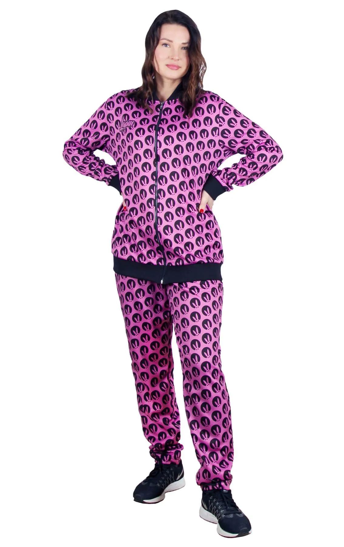 Костюм спортивный PinkRabbit, розово-чёрный