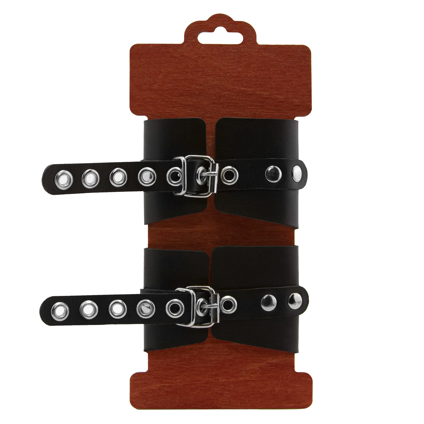 наручники pinkrabbit из черной кожи с красным декором в Севастополе