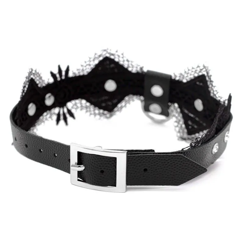 чокер с кружевом pinkrabbit чёрный в Севастополе