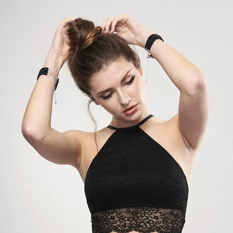 браслеты-наручники декоративные bijoux indiscrets plaisir nacre черный жемчуг в Севастополе