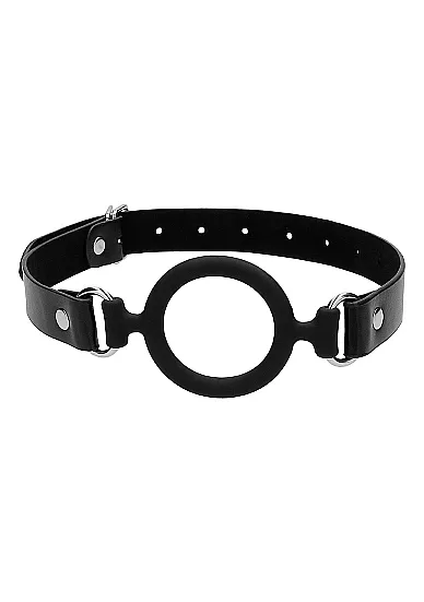 кляп-кольцо с кожанными ремешками  silicone ring gag - with leather straps в Севастополе