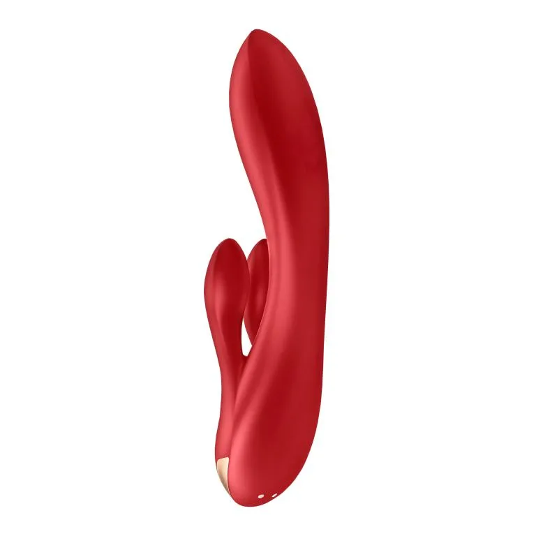 вибратор-кролик satisfyer double flex с двумя клиторальными отростками (красный) в Севастополе