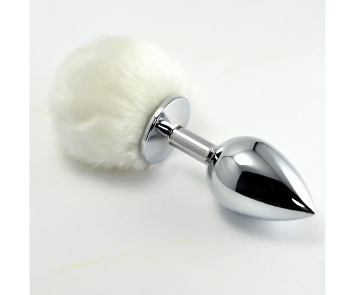 анальная пробка малая lovetoy с кроличьим хвостом, белая в Севастополе