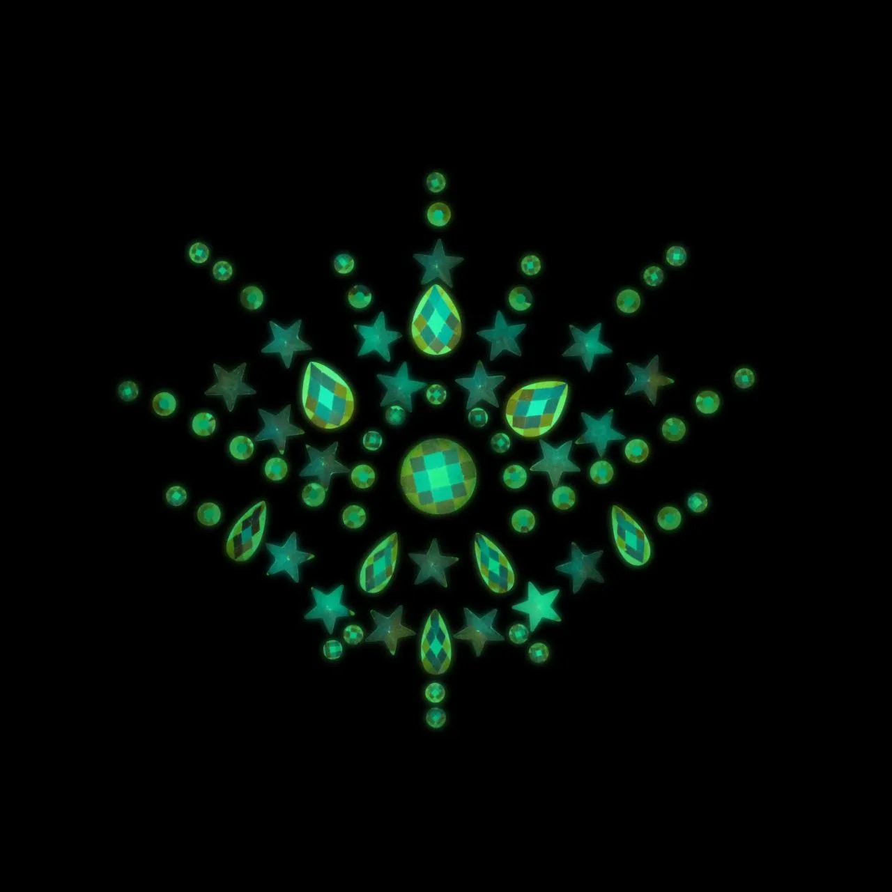 декоративное украшение (камни) на клеевой основе body jewelry stickers - chest - glow in the dark - в Севастополе