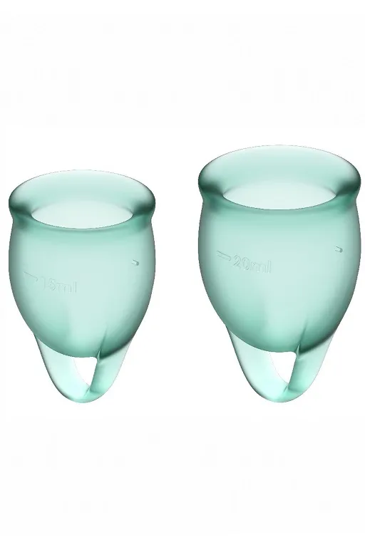 набор менструальных чаш satisfyer feel confident menstrual cup (dark green) в Севастополе