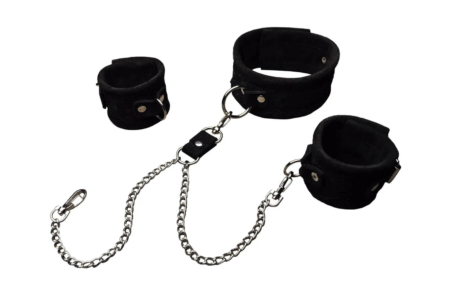 комплект из ошейника и наручников индиго с кружевом, черный в Севастополе