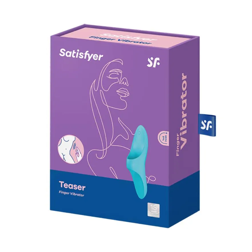 мини-вибратор на палец satisfyer teaser light, голубой в Севастополе