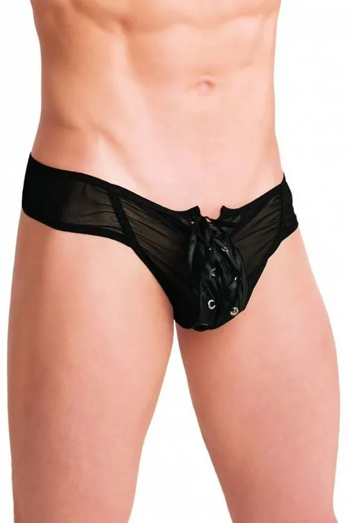 Эротическое трусы мужские flirton со шнуровкой, черные в Севастополе