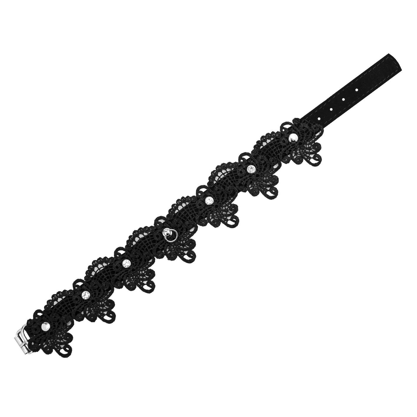 чокер pinkrabbit шарм кружевной со стразами, чёрный в Севастополе