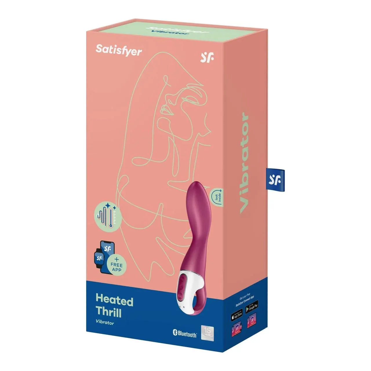 вибромасажер satisfyer heated thrill с подогревом и приложением, розовый в Севастополе