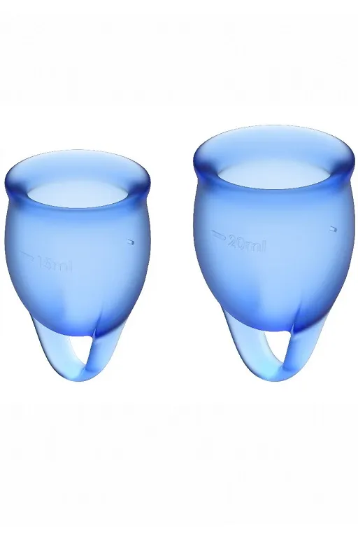 набор менструальных чаш satisfyer feel confident menstrual cup (dark blue) в Севастополе
