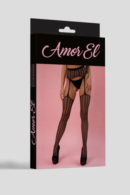 Эротическое колготки (имитация чулок с поясом) amor el (s/l) cordova, черные в Севастополе