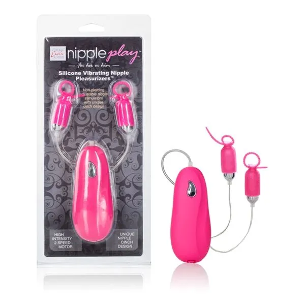виброзажимы на соски california exotic vibrating nipple pleasurizers, розовые в Севастополе