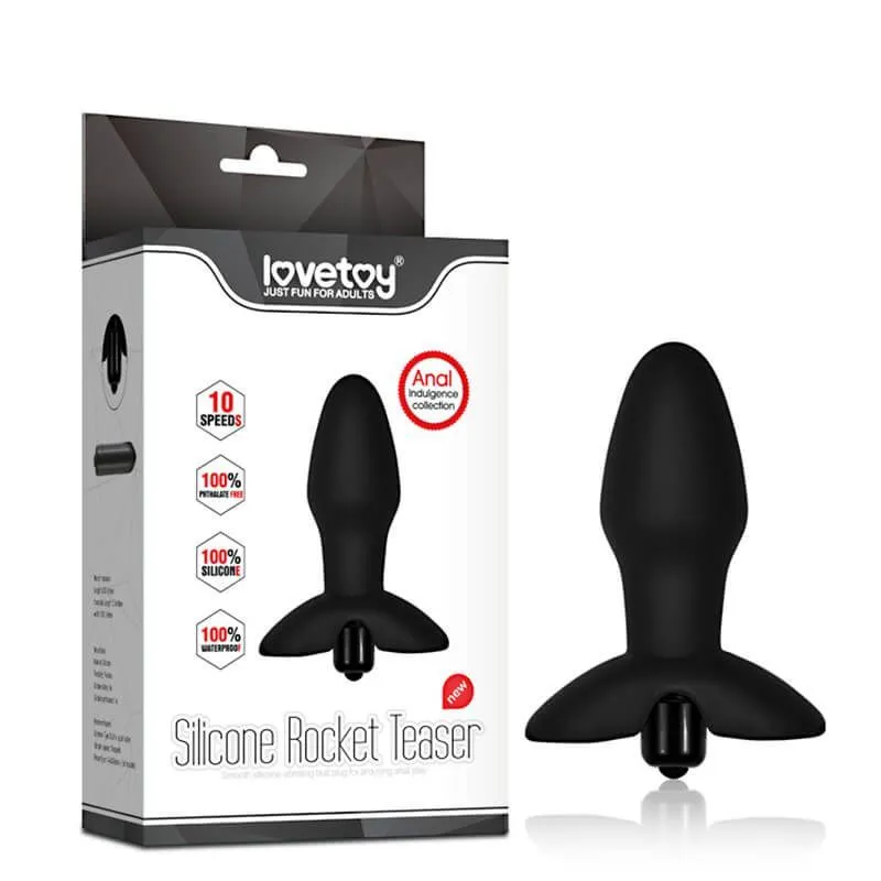 анальная пробка lovetoy silicone rocket teaser, с вибрацией, чёрная в Севастополе