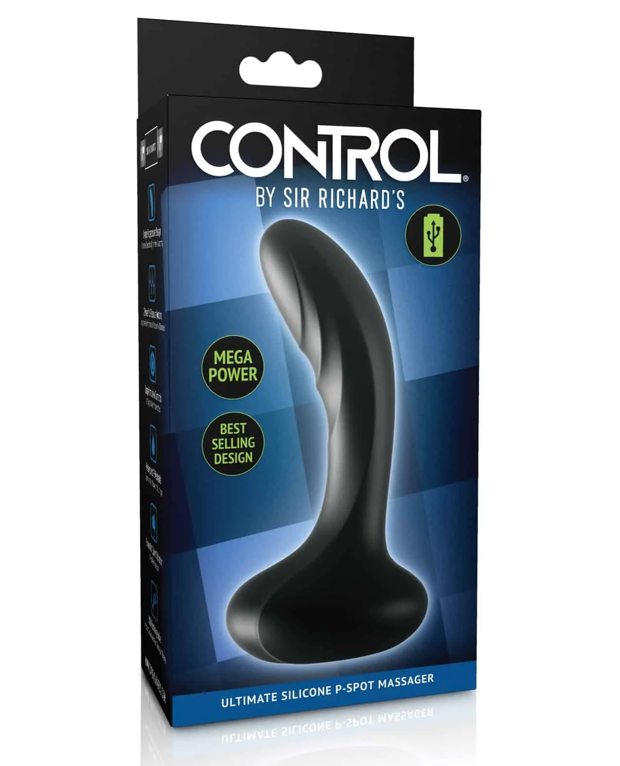 анальный вибростимулятор изогнутый control by sir richards silicone pspot massager, черный в Севастополе