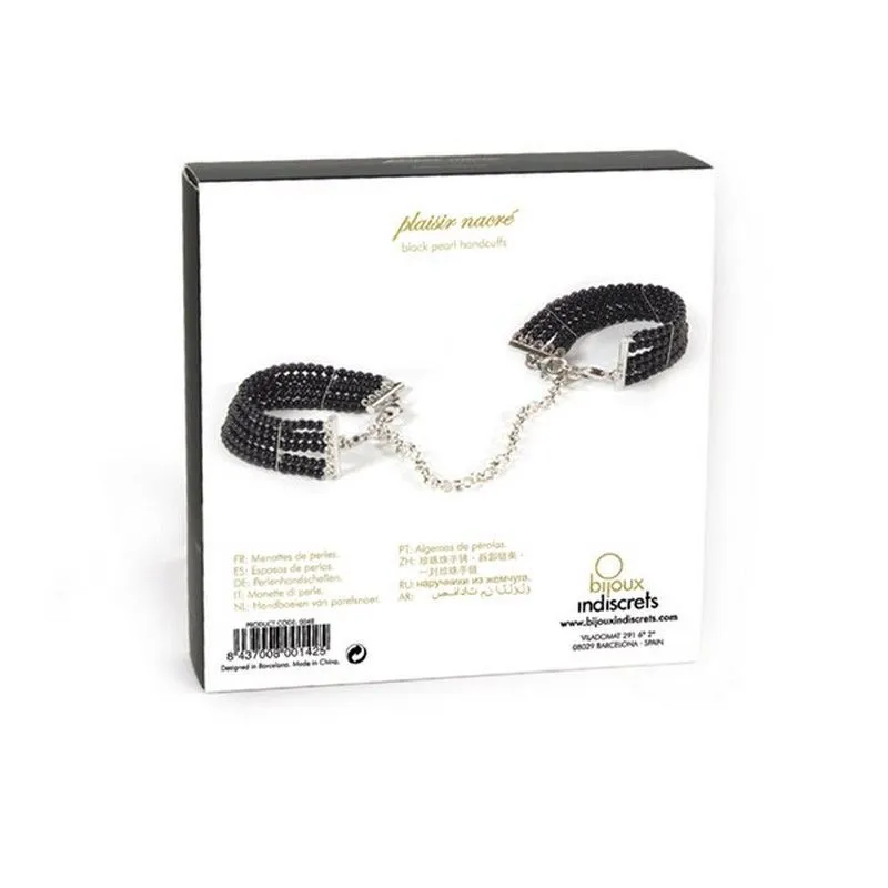 браслеты-наручники декоративные bijoux indiscrets plaisir nacre черный жемчуг в Севастополе