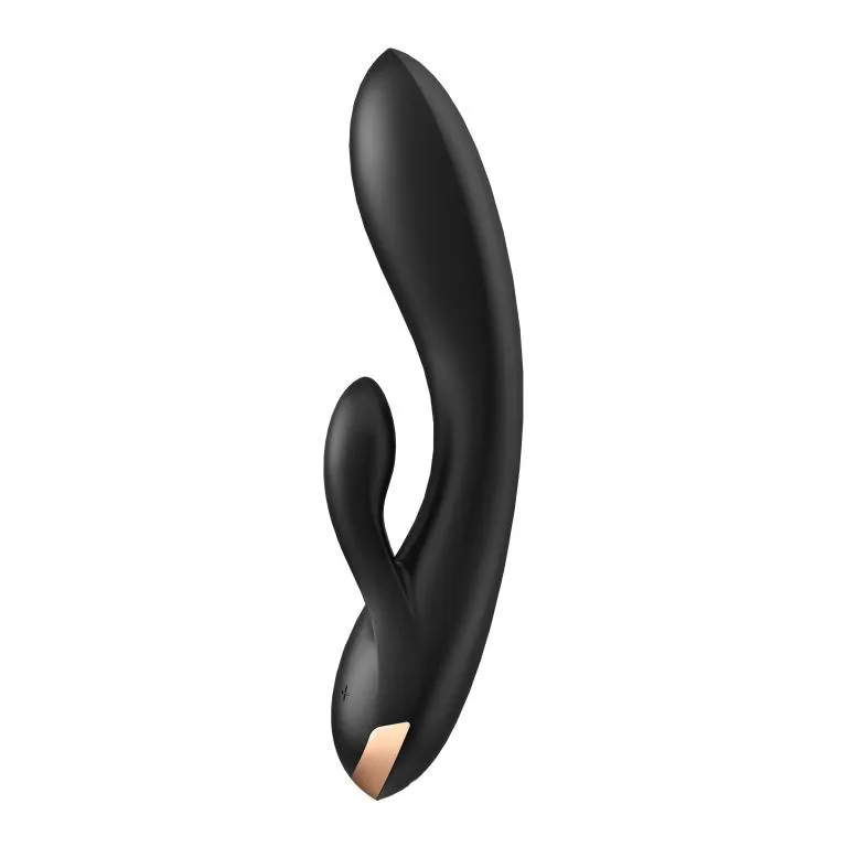 вибратор-кролик satisfyer double flex с двумя клиторальными отростками (черный) в Севастополе