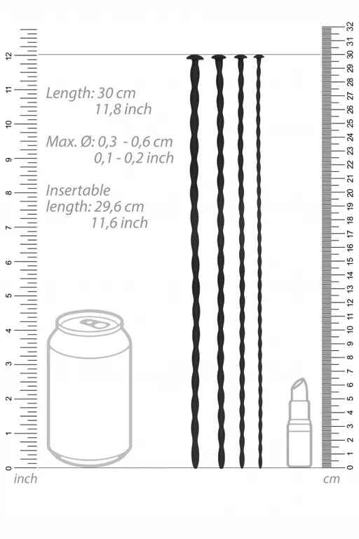 набор из четырех стимуляторов уретры (струн) spiral screw plug set в Севастополе