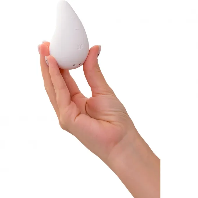 вибромассажер satisfyer dew drop, силикон, белый, 8,1 см в Севастополе