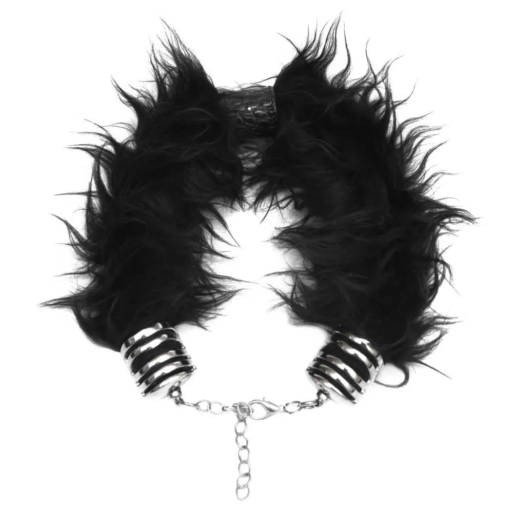 ошейник округлый, меховой, чёрный в Севастополе