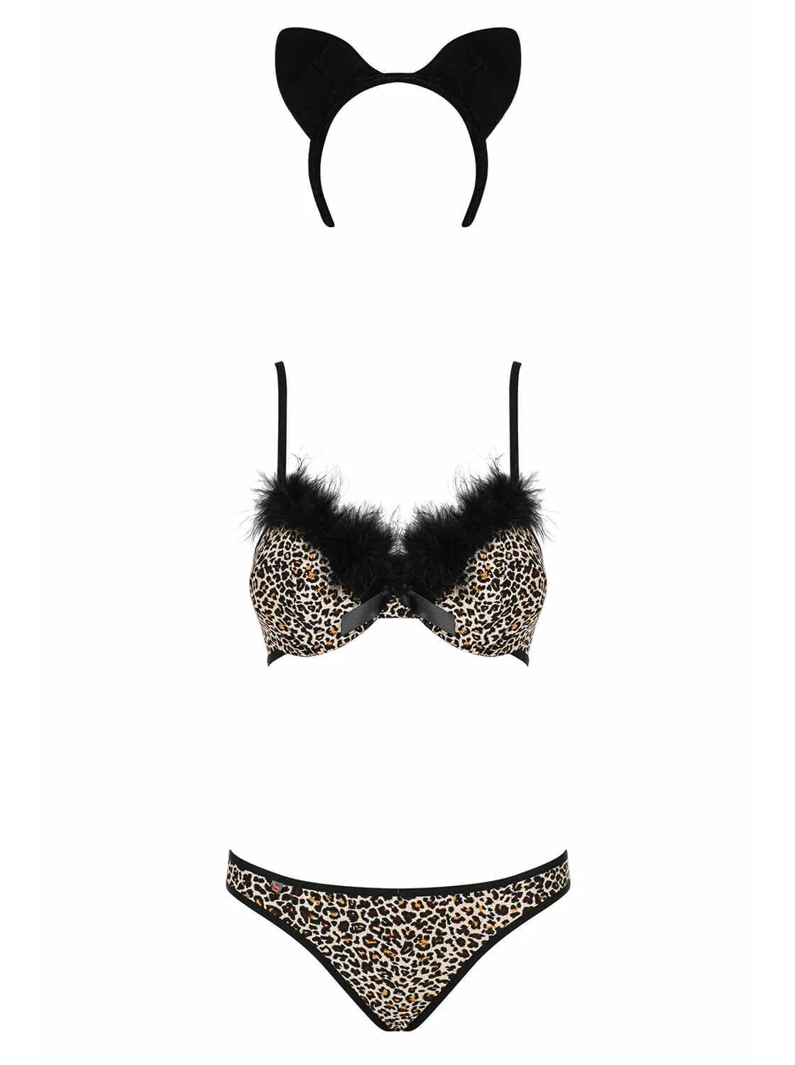 Эротическое комплект нижнего белья obsessive cheetia с хвостиком и ушками в Севастополе
