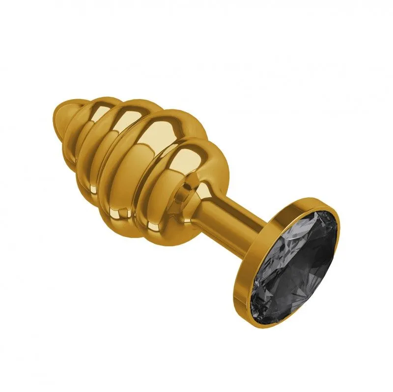 анальная втулка gold spiral с черным кристаллом в Севастополе