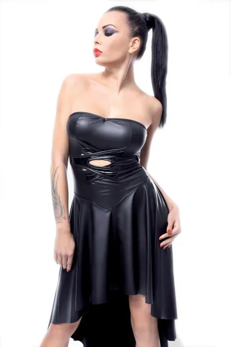 Эротическое платье с асимметричной юбкой и шнуровкой на спине demoniq demeter, черное в Севастополе