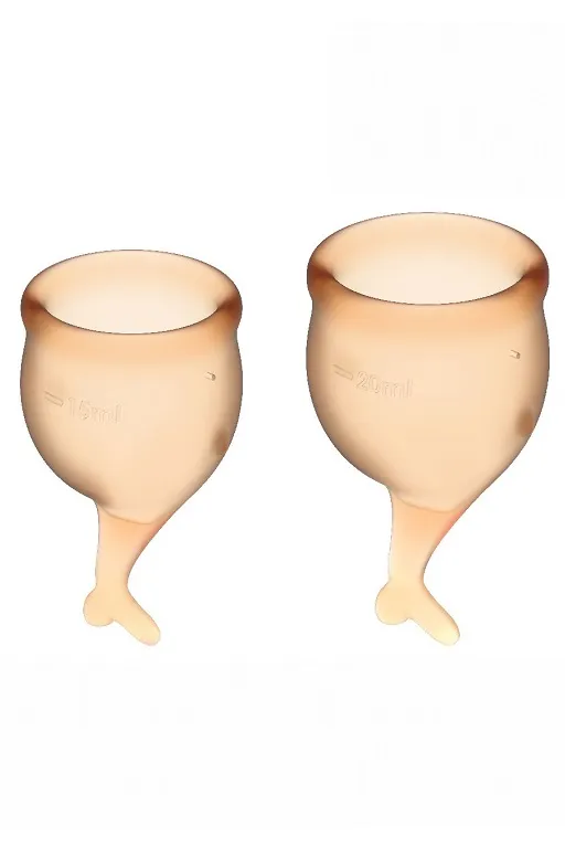 набор менструальных чаш satisfyer feel secure menstrual cup (orange) в Севастополе