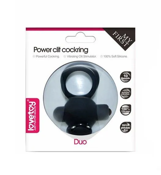 виброкольцо lovetoy power clit duo, черное в Севастополе