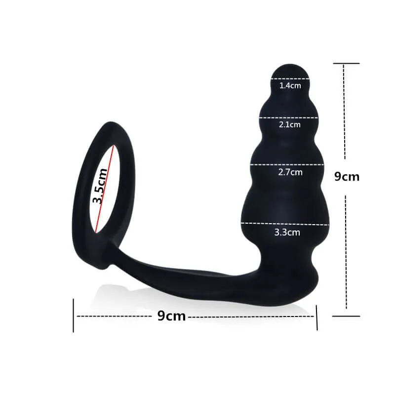 анальная пробка lovetoy combo master cockring plug, черная в Севастополе