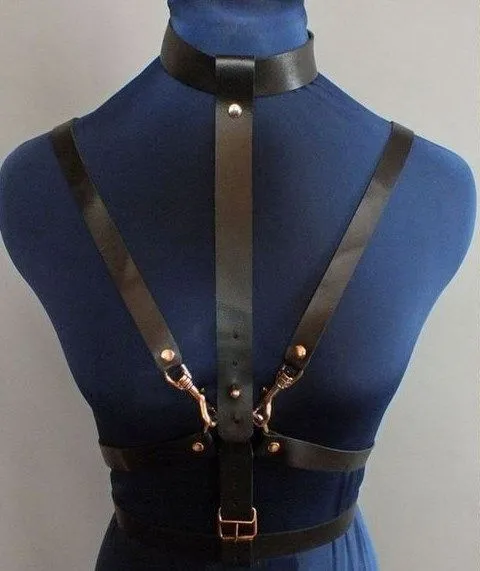 Эротическое бондажный комплект подиум с ошейником, черный в Севастополе