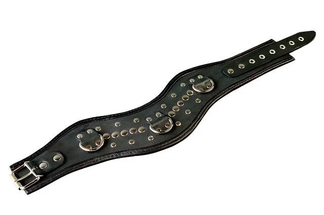 Ошейник с клепками Подиум фигурный, чёрный