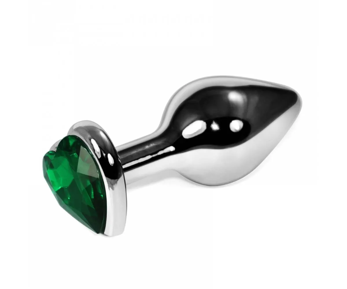 анальная пробка lovetoy rosebud heart, с зеленым камнем в Севастополе