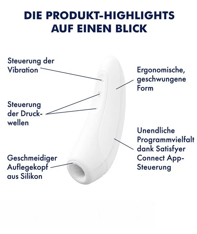 вакуумно-волновой стимулятор satisfyer curvy 1+ с возможностью управления через приложение - белый в Севастополе
