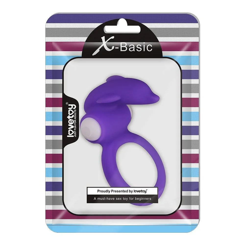виброкольцо lovetoy x-basic dolphin, фиолетовое в Севастополе
