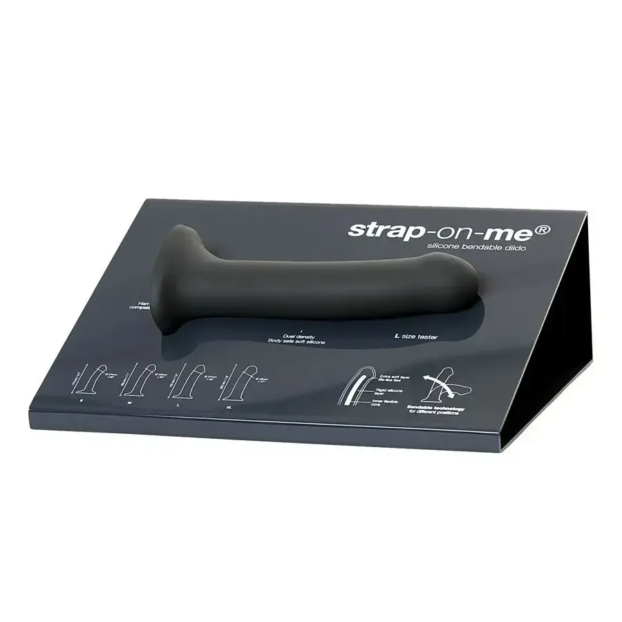 ремневой нереалистичный страпон на присоске strap-on-me, l, силикон, черный, 19 см + дисплей в Севастополе