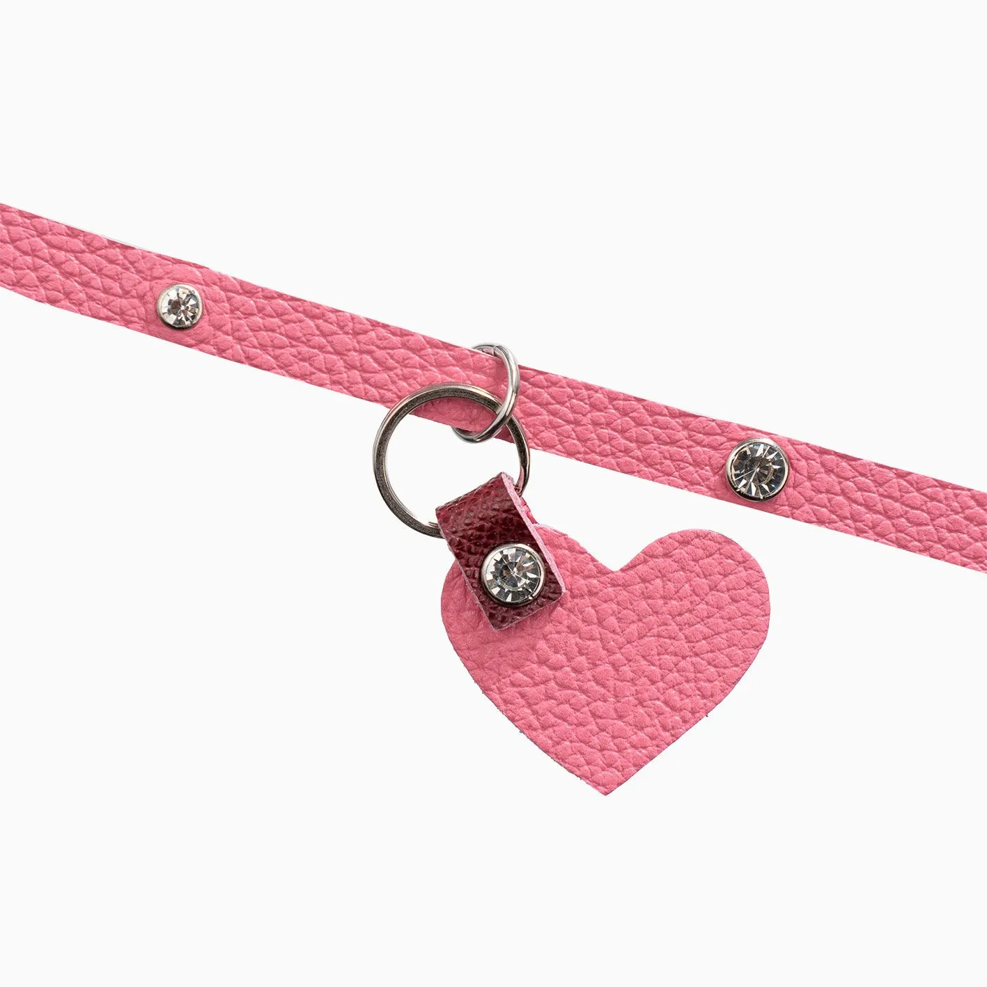 чокер со стразами и съёмным сердцем, розовый в Севастополе