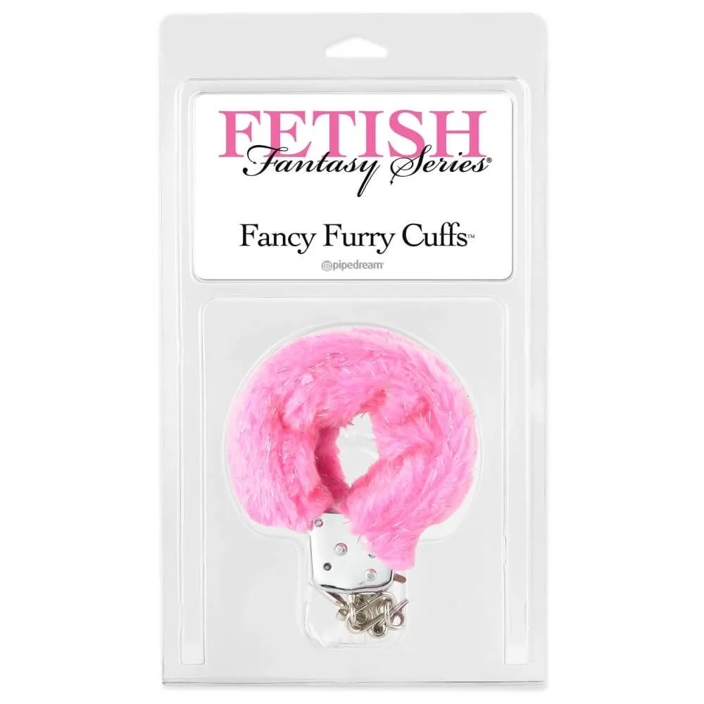наручники декоративные с мехом pipedream fancy furry cuffs, розовые в Севастополе
