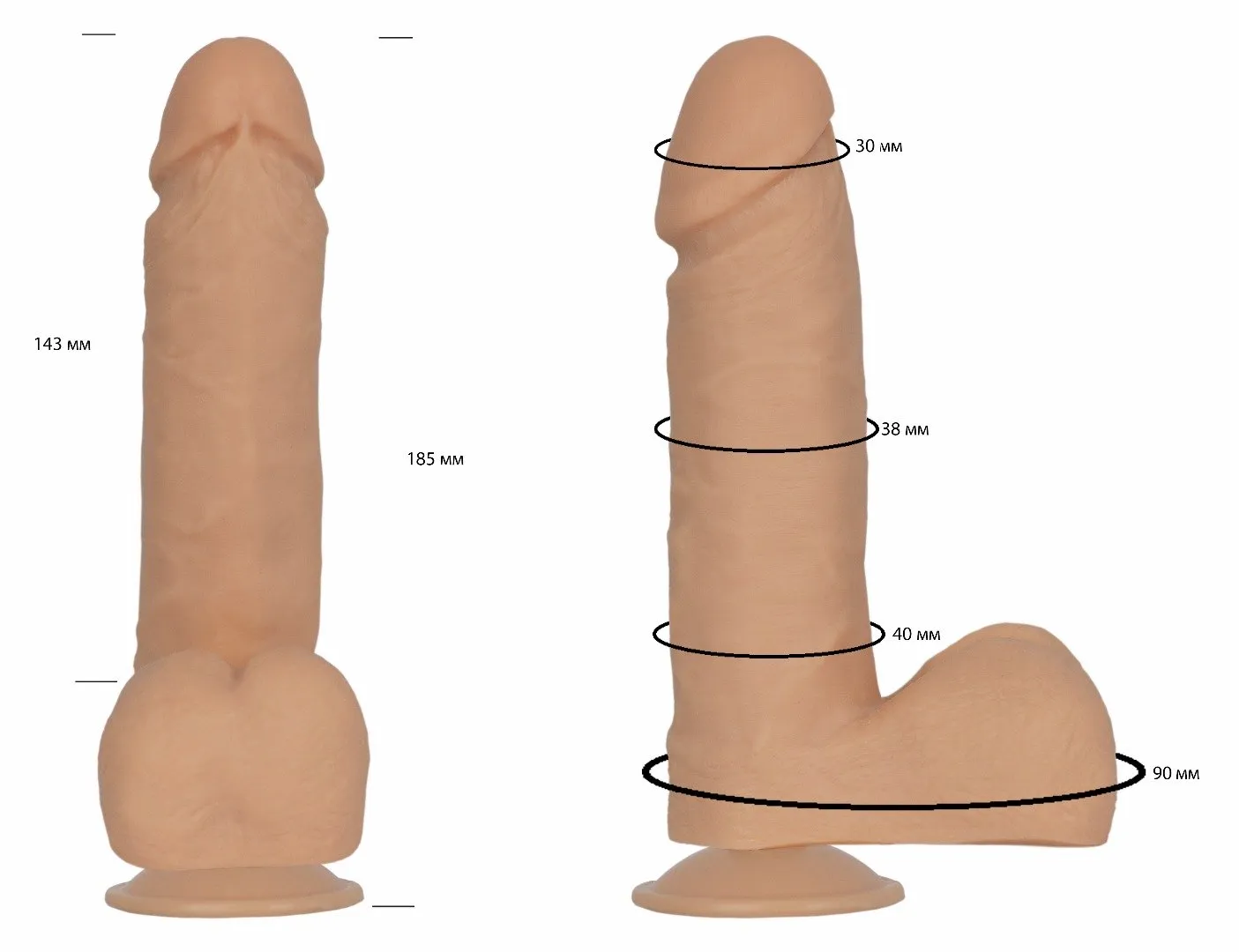 фаллоимитатор на присоске гелевый с мошонкой 101400ru в Севастополе