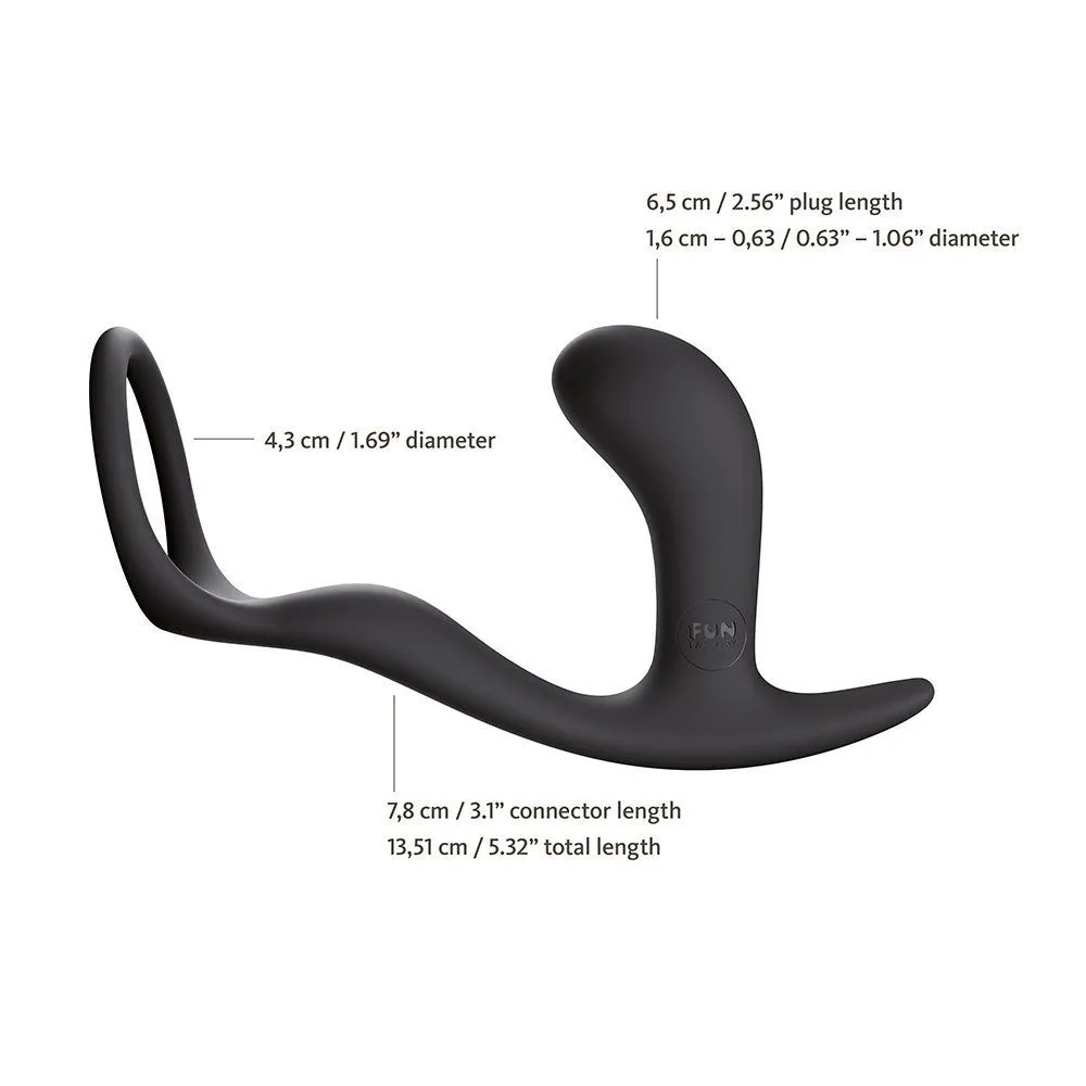 кольцо эрекционное с пробкой fun factory bootie ring, чёрное в Севастополе